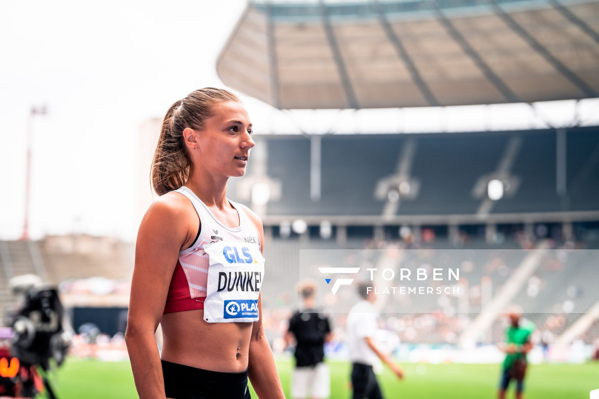 Marsha Dunkel (LC Rehlingen) waehrend der deutschen Leichtathletik-Meisterschaften im Olympiastadion am 25.06.2022 in Berlin